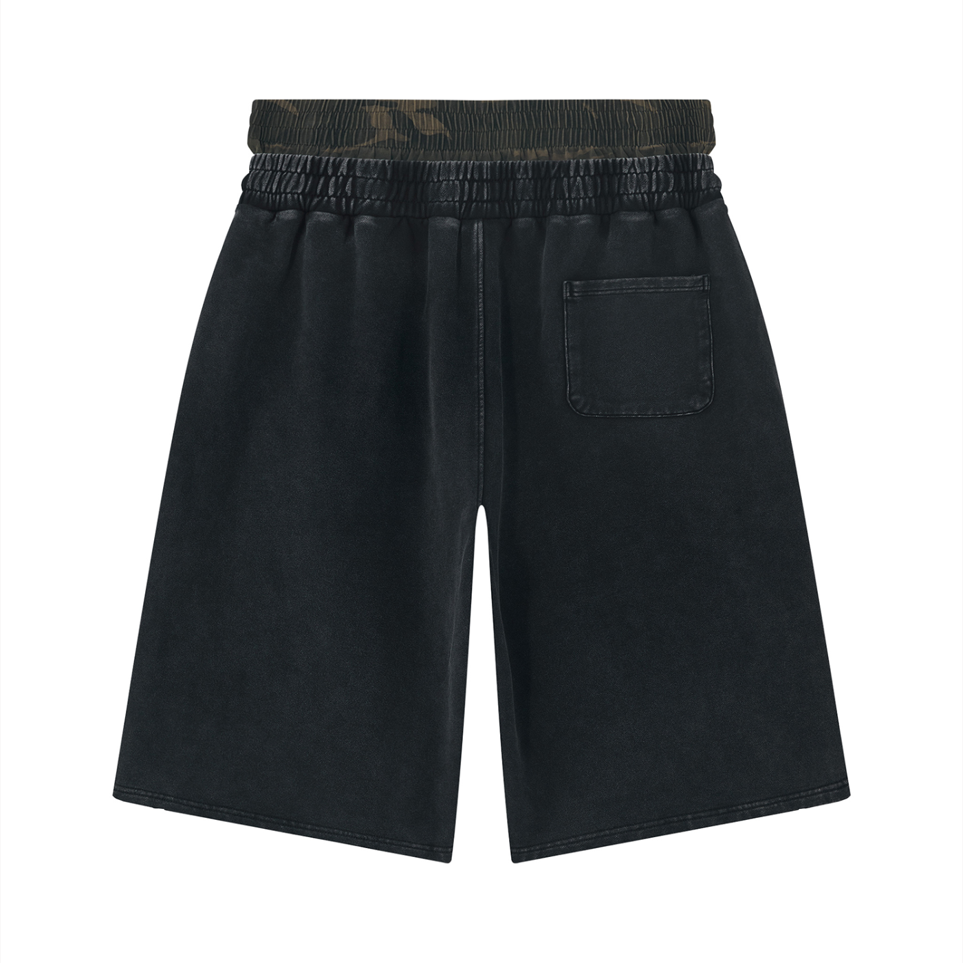 Black Sagged Army Shorts